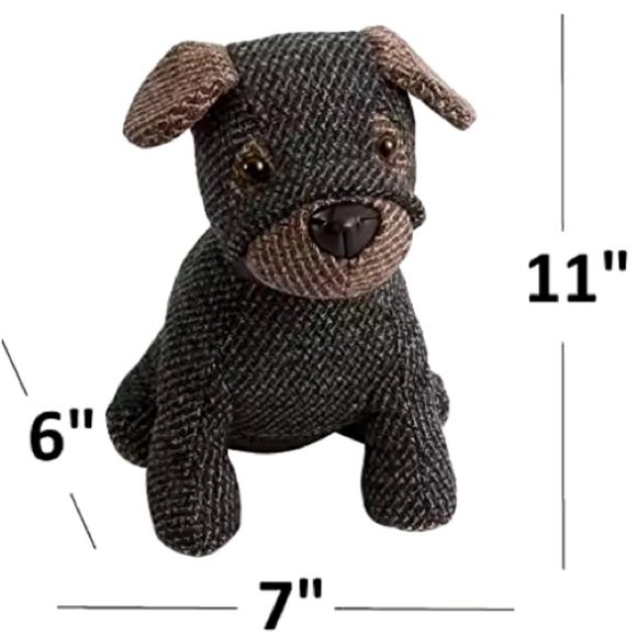 Morgan Home Henry the Herringbone Dog 7in x 6in 2.3lb Door Stopper - Picture 2 of 4